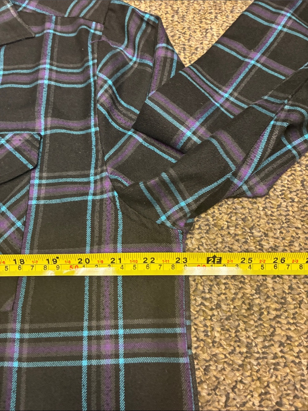 DIXXON Black Plaid Button-Down Shirt with Blue & Purple Lines "scared steel" - Picture 6 of 8